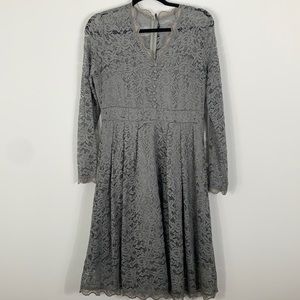 NWT CaiDieNu grey lace dress size Lg. Long sleeved